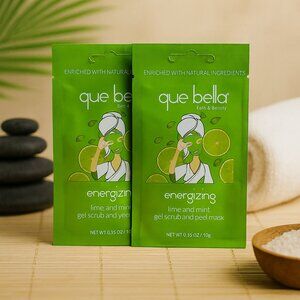 2-pc Que Bella Energizing Lime & Mint Gel Scrub Peel Mask, 0.35-oz Single Use